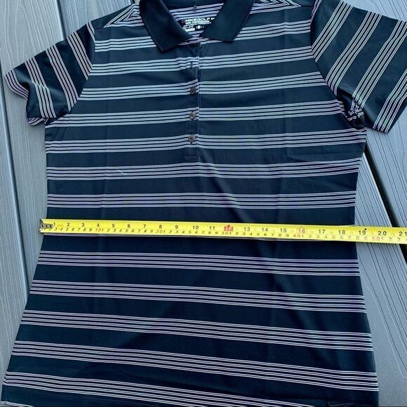 WOMEN’S Nike golf black with white stripes shirt L - Picture 8 of 8